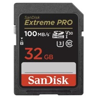 SanDisk Extreme PRO SDHC 32GB 100MB/s R 90MB/s W UHS-I U3 C10 V30 Card