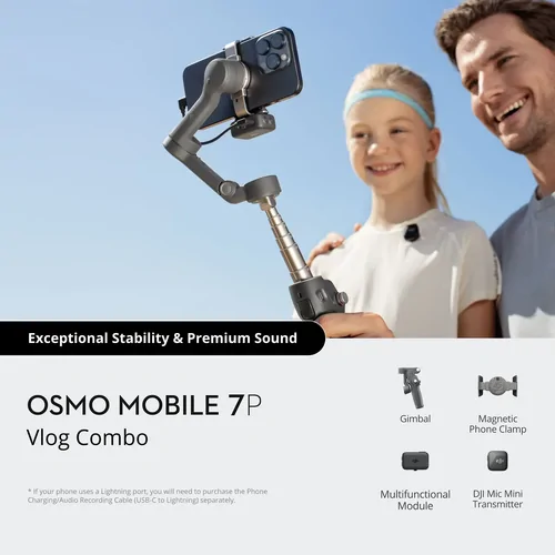 DJI Osmo Mobile 7P Vlog Combo (DJI Mic Mini Transmitter Infinity Black)