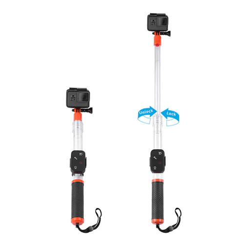 TELESIN Floating Translucent Waterproof Selfie Stick for Action Camera